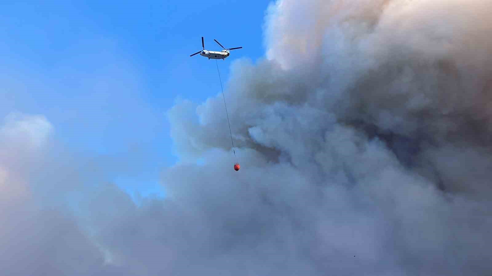 Çine orman yangınına 4 helikopter 2 uçak havadan müdahale ediyor