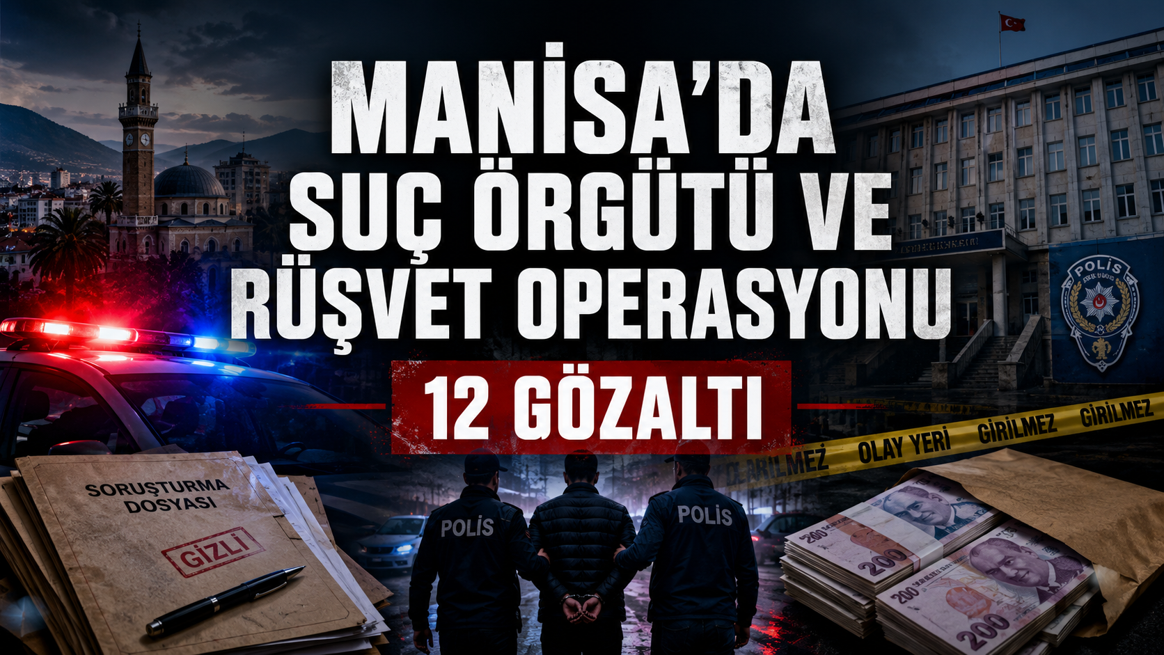 Manisa’da suç örgütü ve rüşvet operasyonu: 12 gözaltı