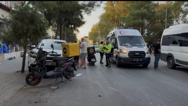 DENİZLİ’NİN PAMUKKALE İLÇESİNDE U DÖNÜŞÜNÜN YASAK OLDUĞU NOKTADA DÖNÜŞ YAPMAK İSTEYEN OTOMOBİLE MOTOSİKLETİN ÇARPMASI SONUCU MEYDANA GELEN KAZADA 1 KİŞİ YARALANDI.