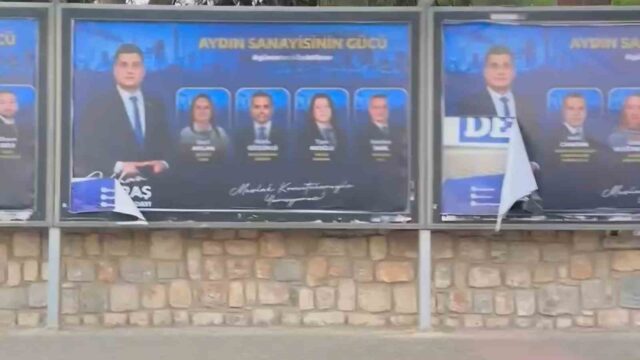 AYDIN SANAYİ ODASI (AYSO) BAŞKANI VE BAŞKAN ADAYI GÖKHAN MARAŞ, SEÇİM ÇALIŞMALARI KAPSAMINDA BİLLBOARDLARDA YER ALAN AFİŞLERİ KİMLİĞİ BELİRSİZ KİŞİ YA DA KİŞİLERCE SALDIRIYA UĞRADI. MAVİ LİSTE İLE SEÇİME GİRECEK OLAN BAŞKAN MARAŞ, AFİŞLERİNE YAPILAN SALDIRIYI GERÇEKLEŞTİREN ŞAHIS VE ŞAHISLAR HAKKINDA ŞİKAYETÇİ OLDU.