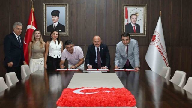 AYDIN’IN KUŞADASI İLÇESİNE HAYIRSEVER DESTEĞİYLE 12 DERSLİKLİ VE 240 ÖĞRENCİ KAPASİTELİ OLARAK YAPILACAK OLAN ŞEFİKA YELİZ AKTÜRK ANAOKULU İÇİN PROTOKOL İMZALANDI.
