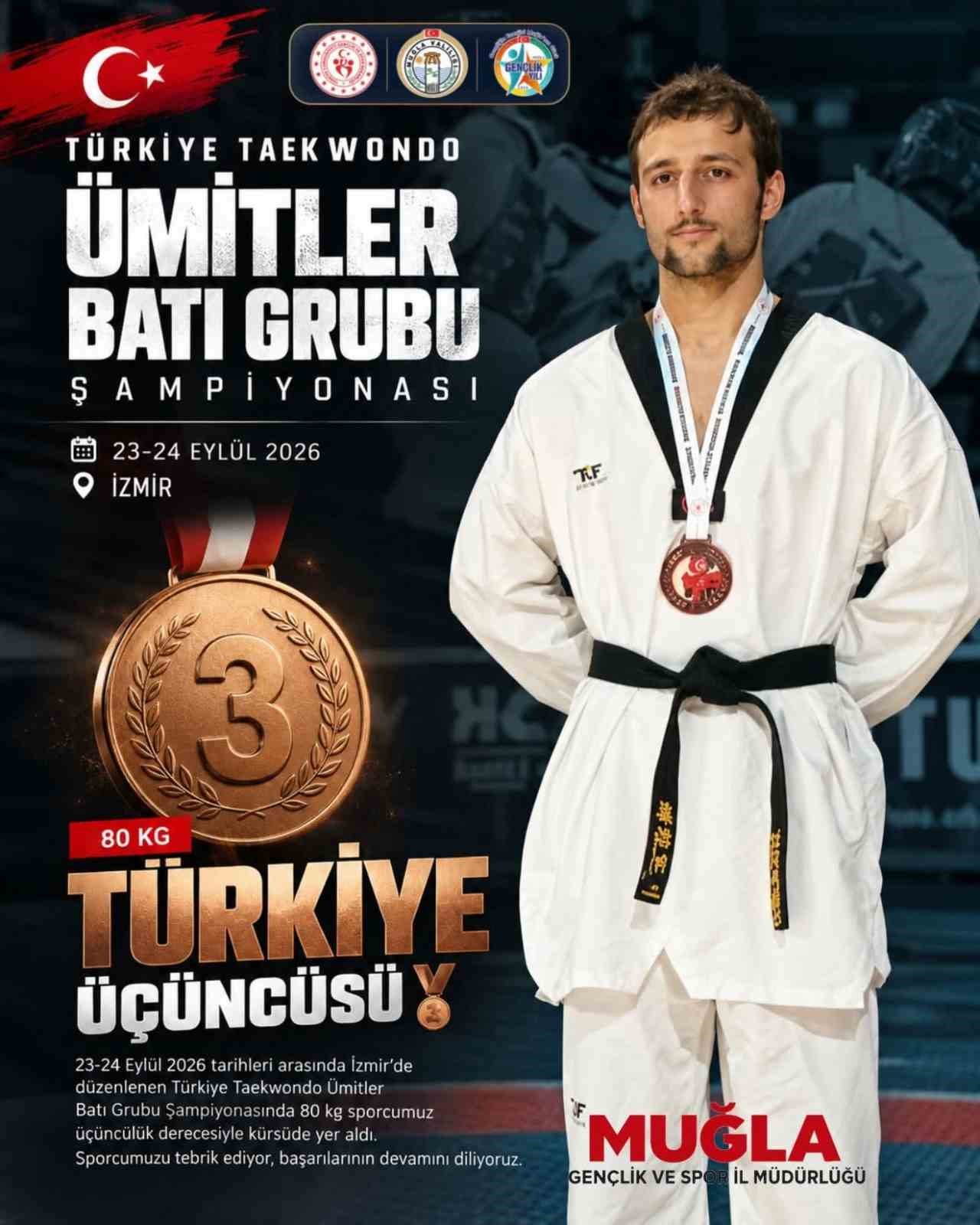 Muğlalı sporcu Karabacak Türkiye üçüncüsü oldu