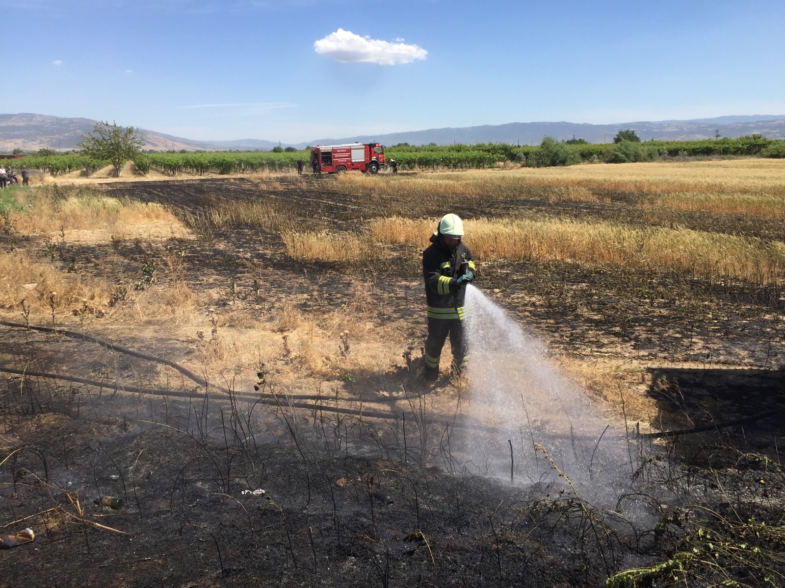 Bir yıllık emeği küle döndü