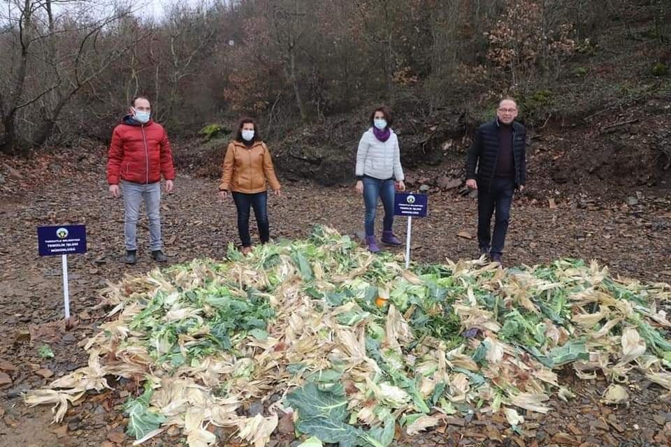 Bitkisel atıklar yaban hayvanlarına yem oldu
