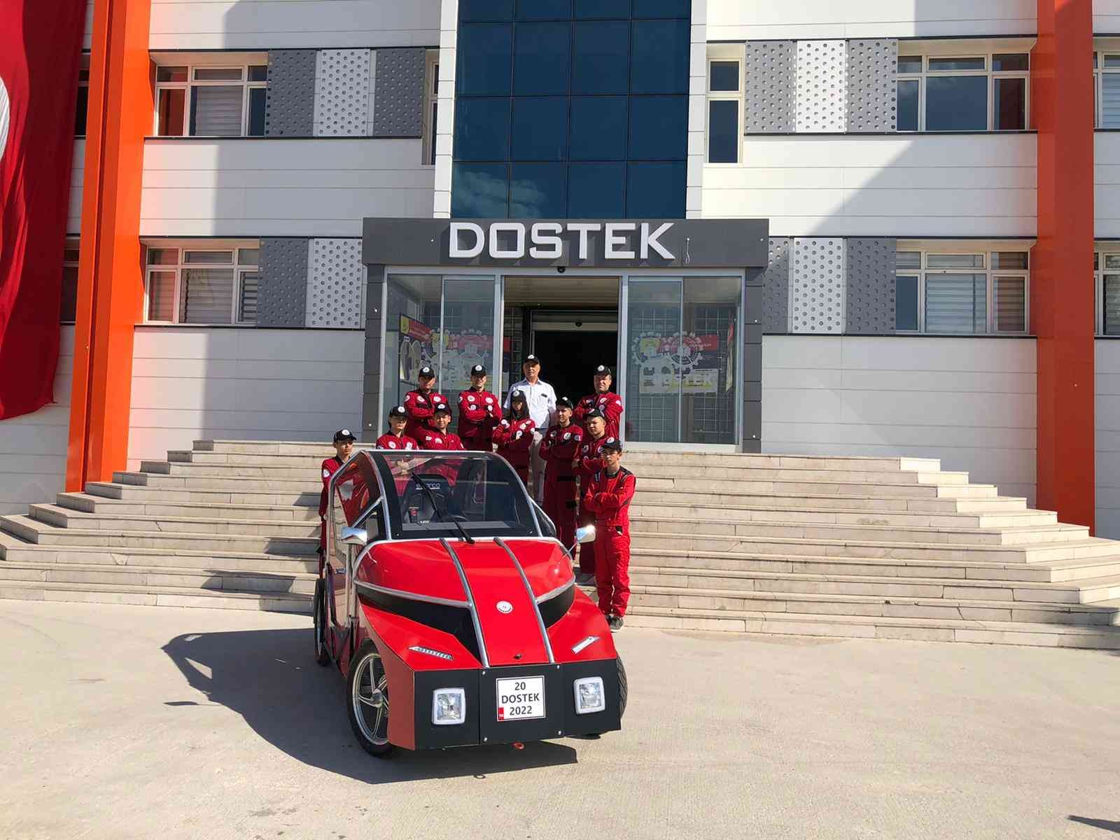 DOSTEK’in elektrikli aracı yarışma için Kocaeli’ye yolcu edildi