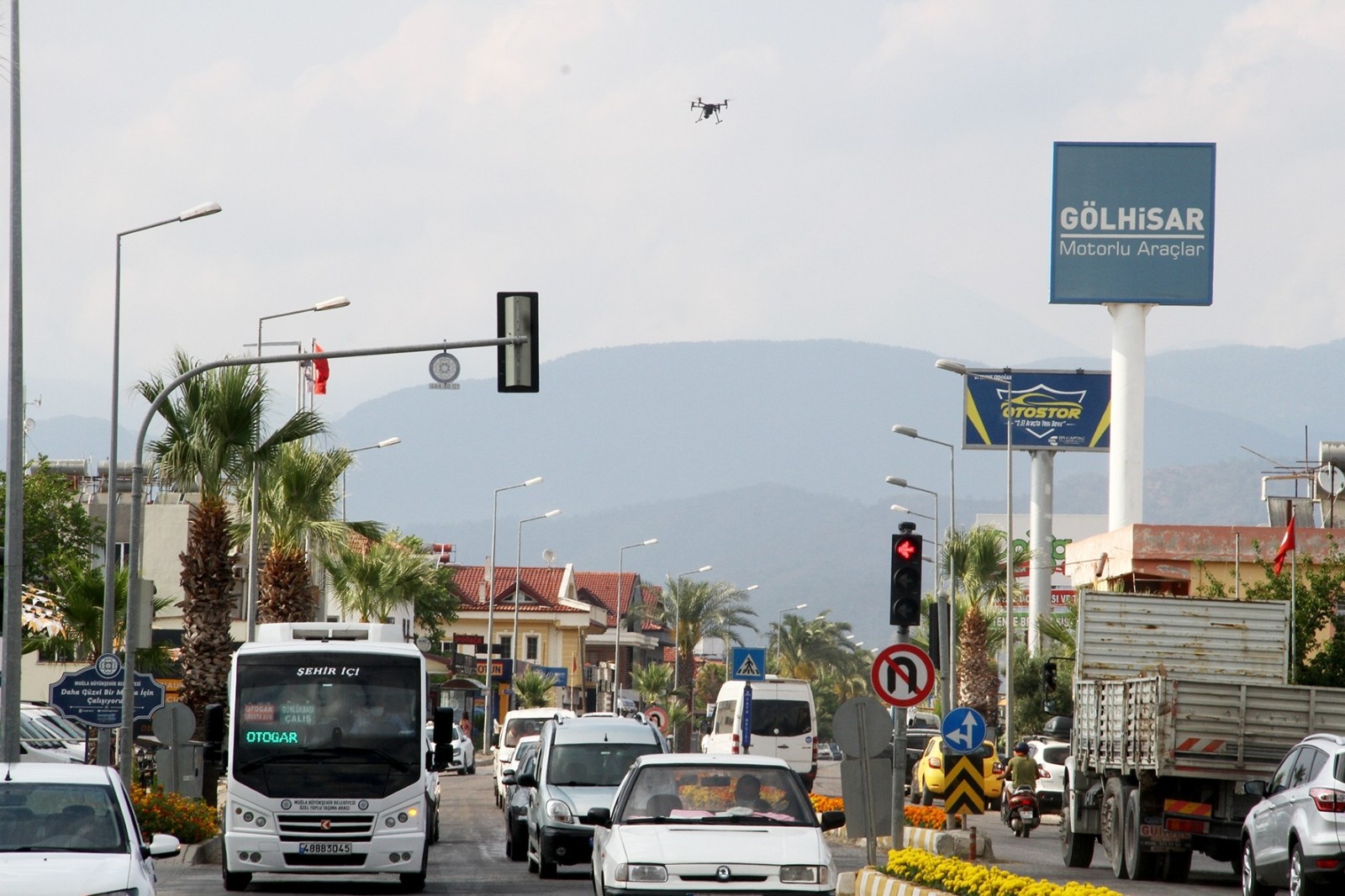 Fethiye’de drone ile trafik denetimi
