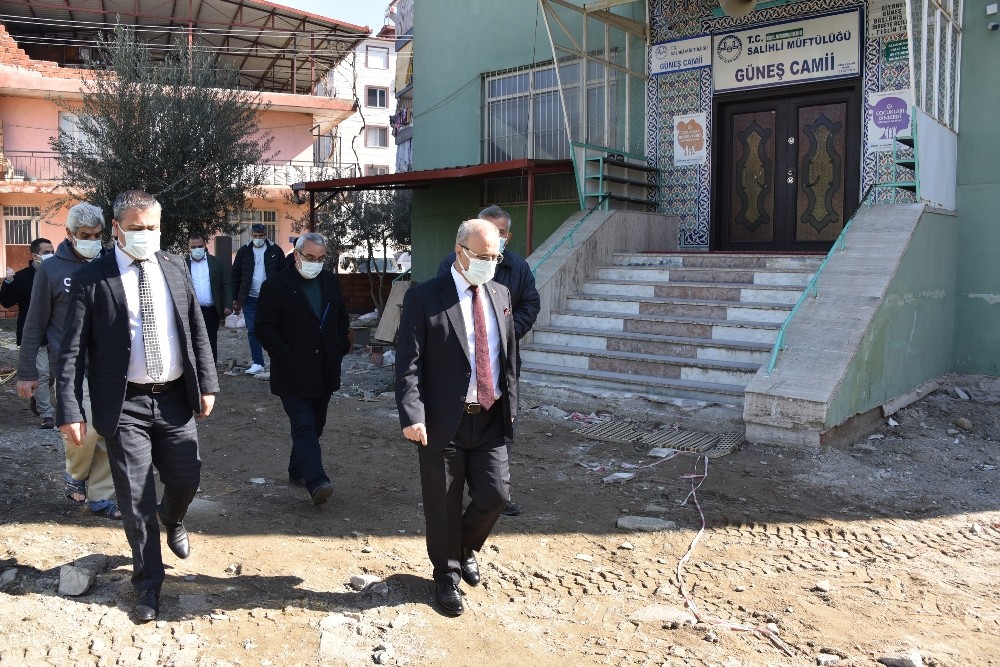 Güneş Camisinde çevre düzenlemesi başladı