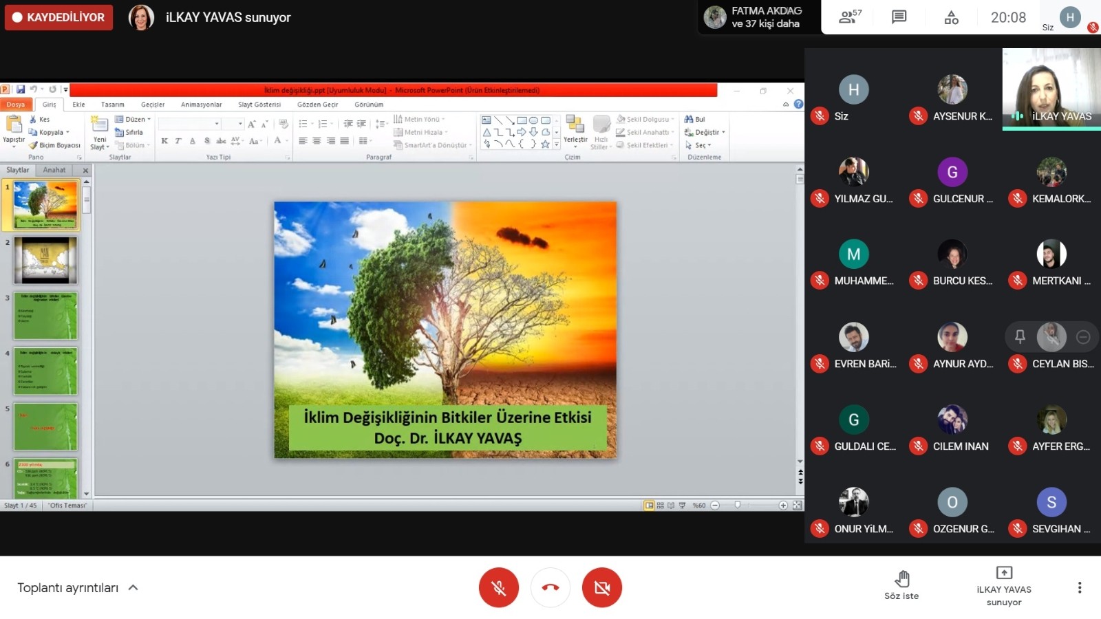 İklim değişiminin bitkiler üzerine etkisi semineri gerçekleşti