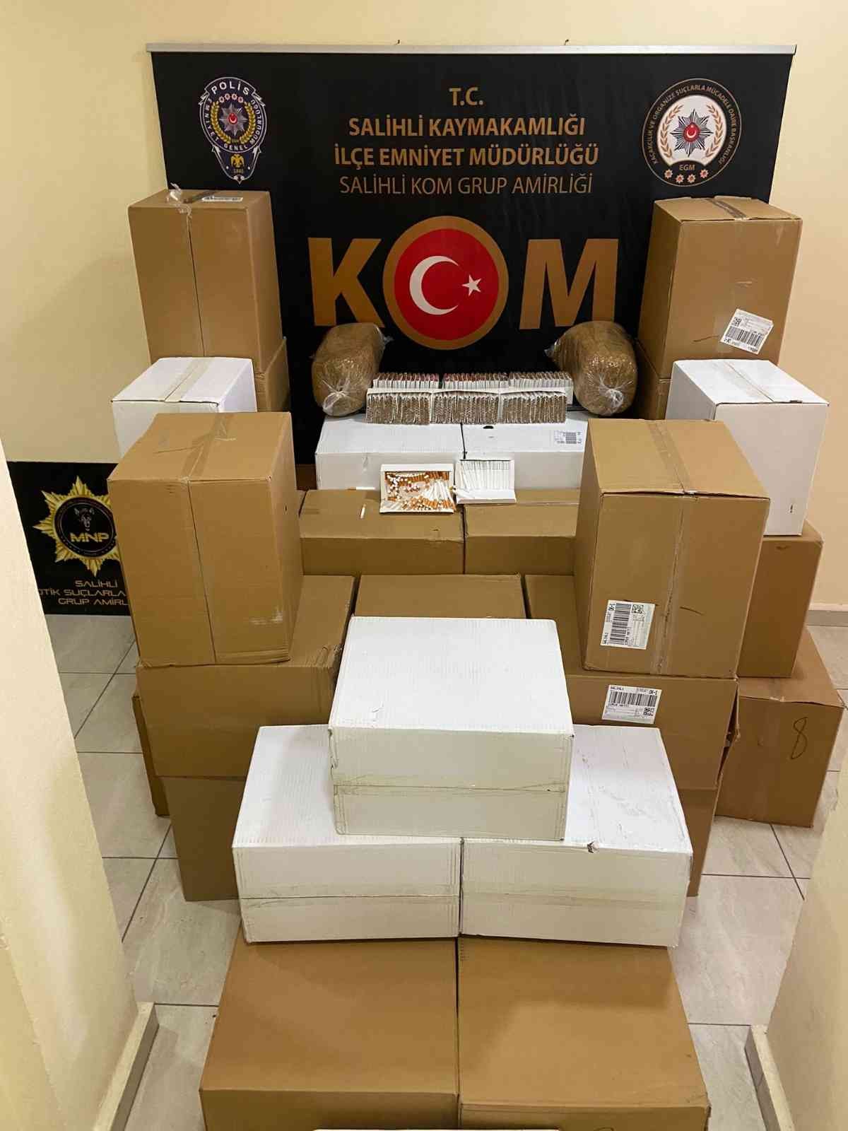 Manisa’da 361 bin adet makaron ele geçirildi