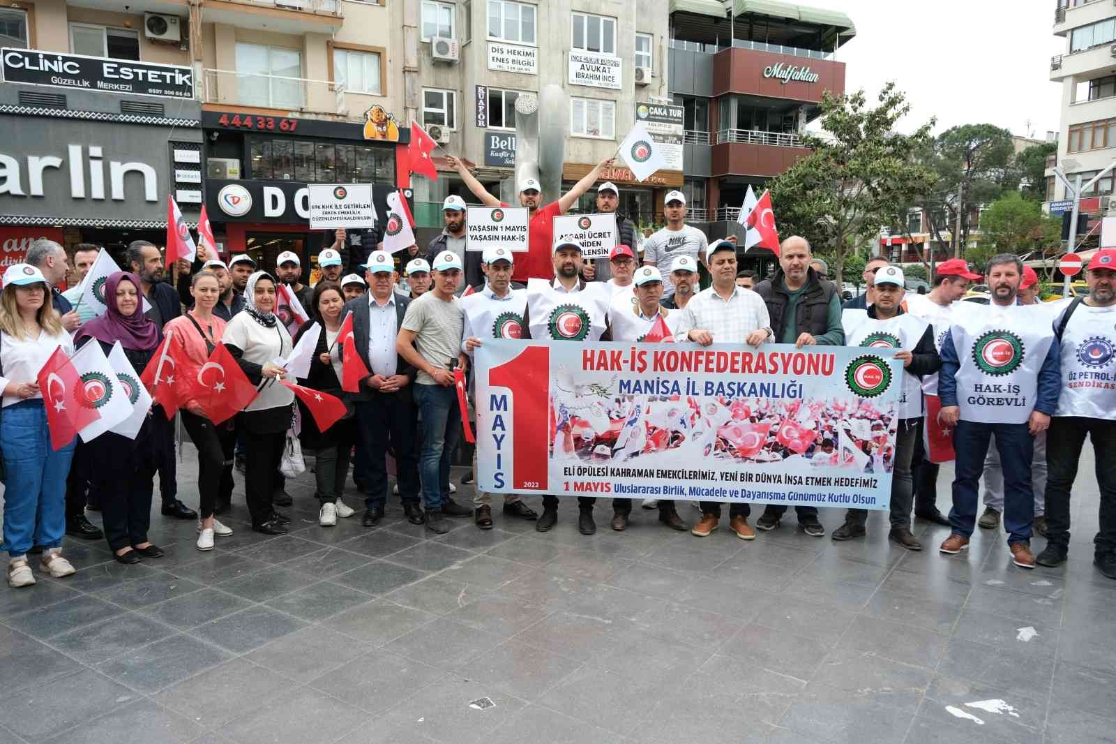 Manisa’da Hak-İş 1 Mayıs’ta meydana indi, işçilerin sesi oldu