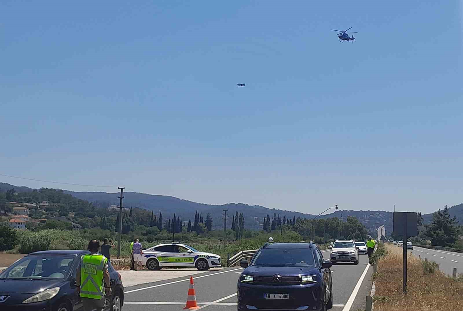 Muğla’da dron ve helikopter destekli trafik denetimi