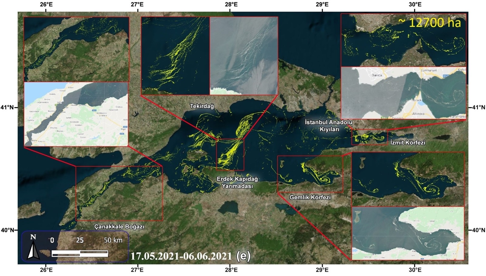 Müsilajın yayılımını uydu üzerinden takip eden kod yazıldı