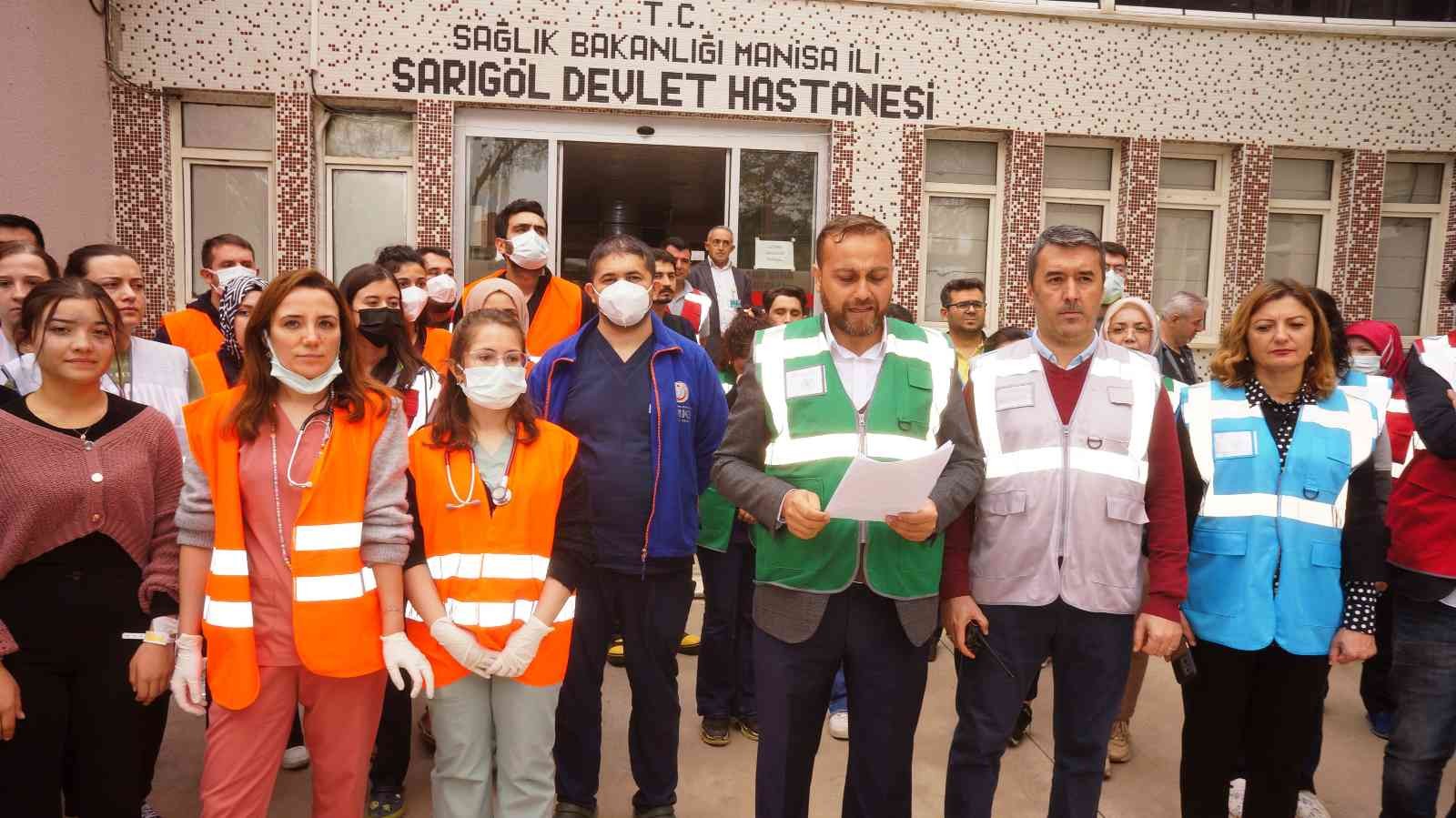 Sarıgöl Devlet Hastanesinde gerçek gibi tatbikat