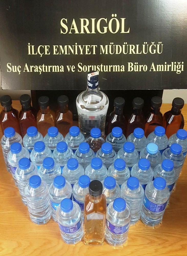 Sarıgöl’de sahte içki operasyonu