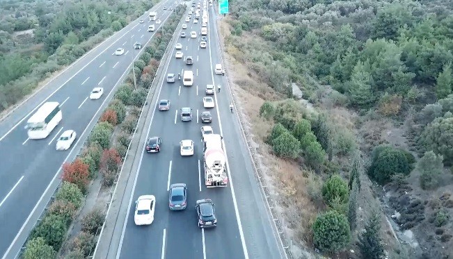 Trafik kurallarını ihlal edenler drone ile tespit edildi